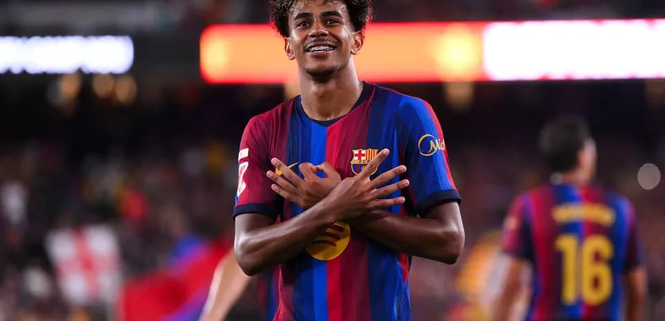 Player celebrating a goal at FC Barcelona match