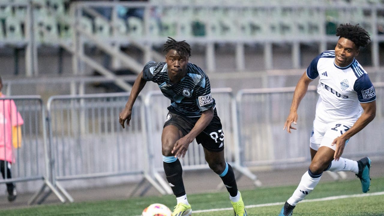 Players competing during Vancouver Whitecaps II match