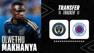 Olwethu Makhanya with transfer tracker graphics