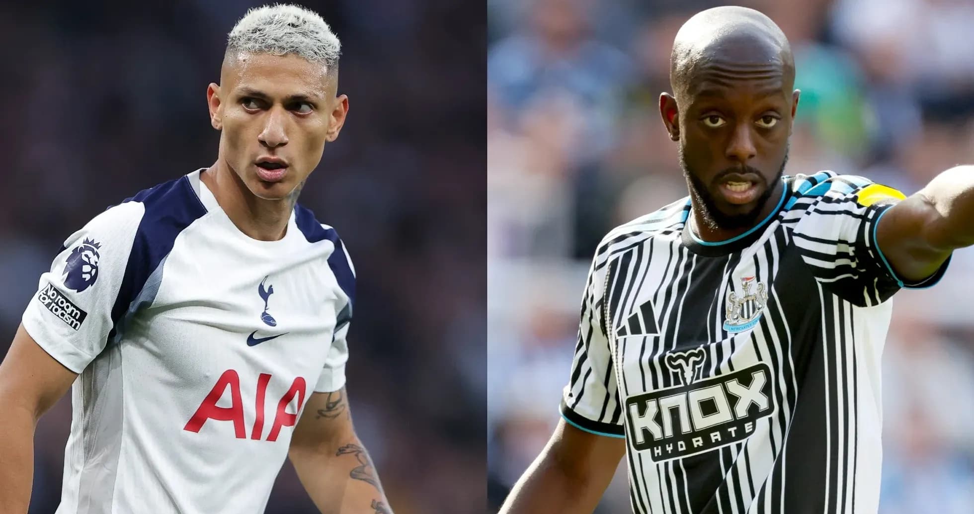 Richarlison and player from Newcastle during match