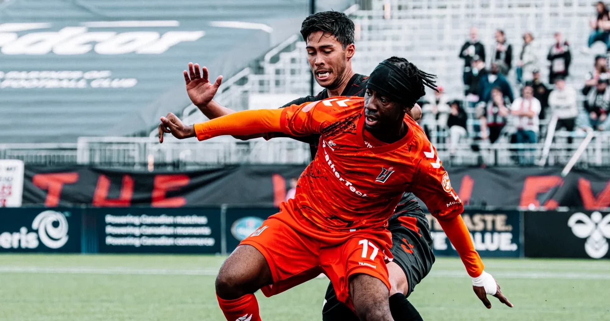 Players competing during Vancouver FC match