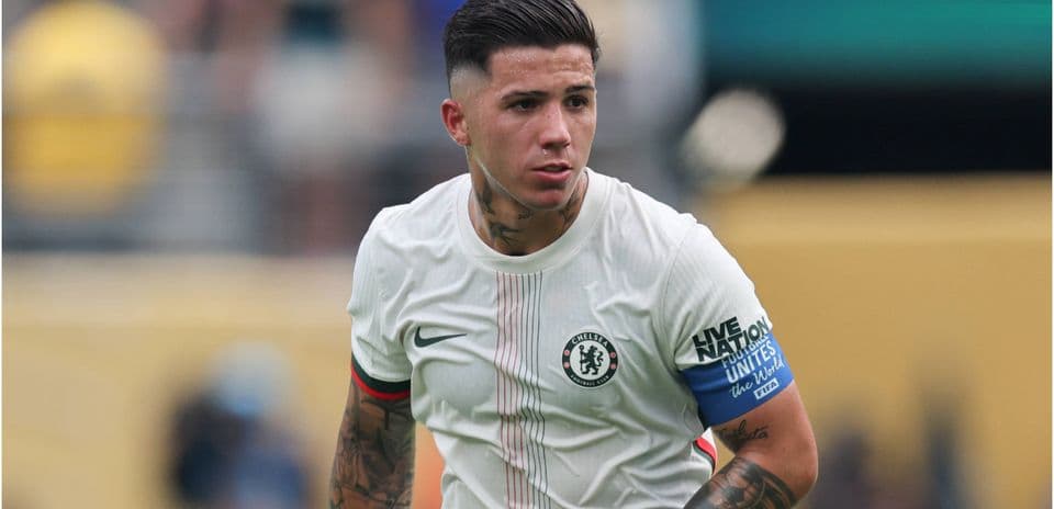 Player in Chelsea kit during match action