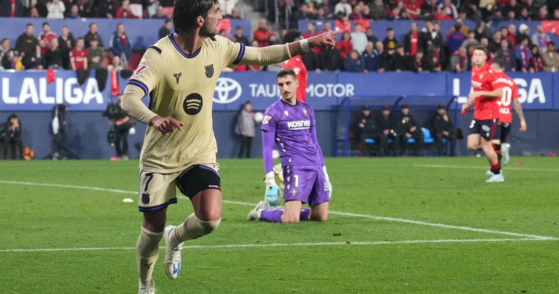 Player celebrating after scoring during Levante match