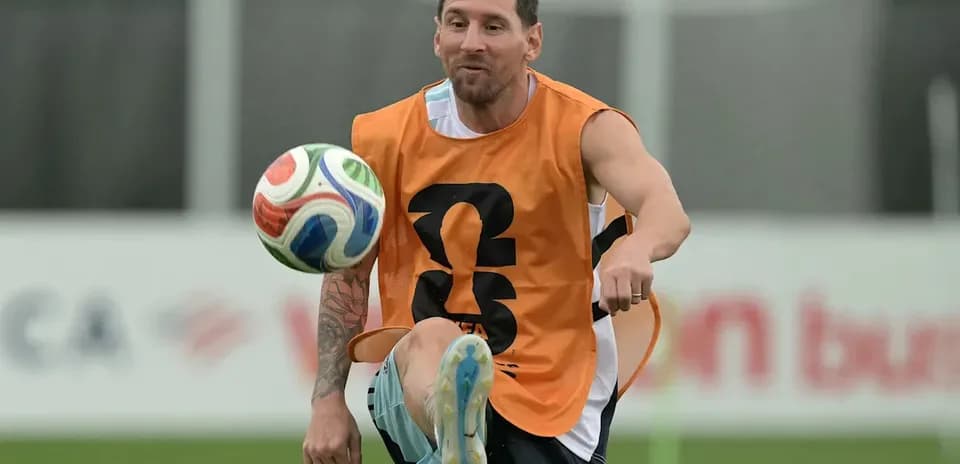 Player practicing ball control during training session