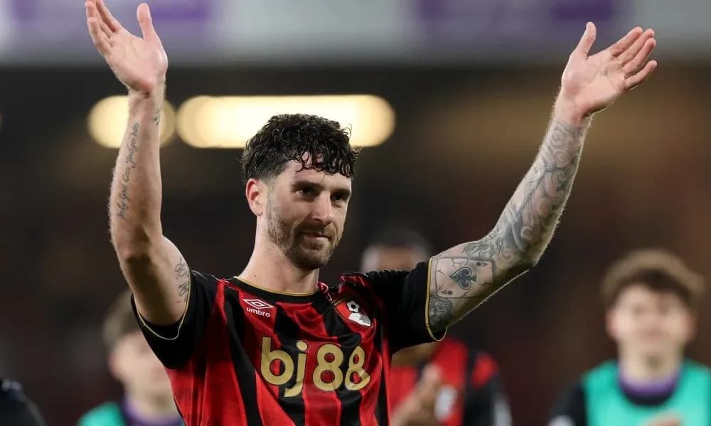 Bournemouth player waving to fans after match