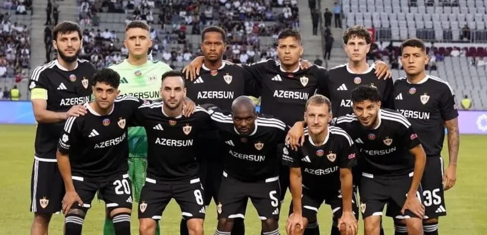 Qarabag team lineup before Europa League match