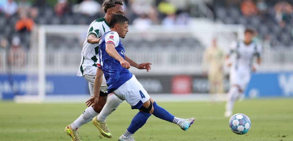 Player kicking ball during Lexington vs San Antonio match