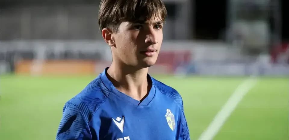 Player in blue jersey on football pitch