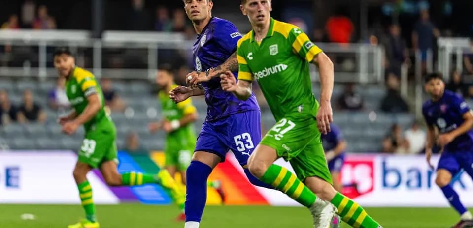 Players from Louisville City and Tampa Bay Rowdies competing