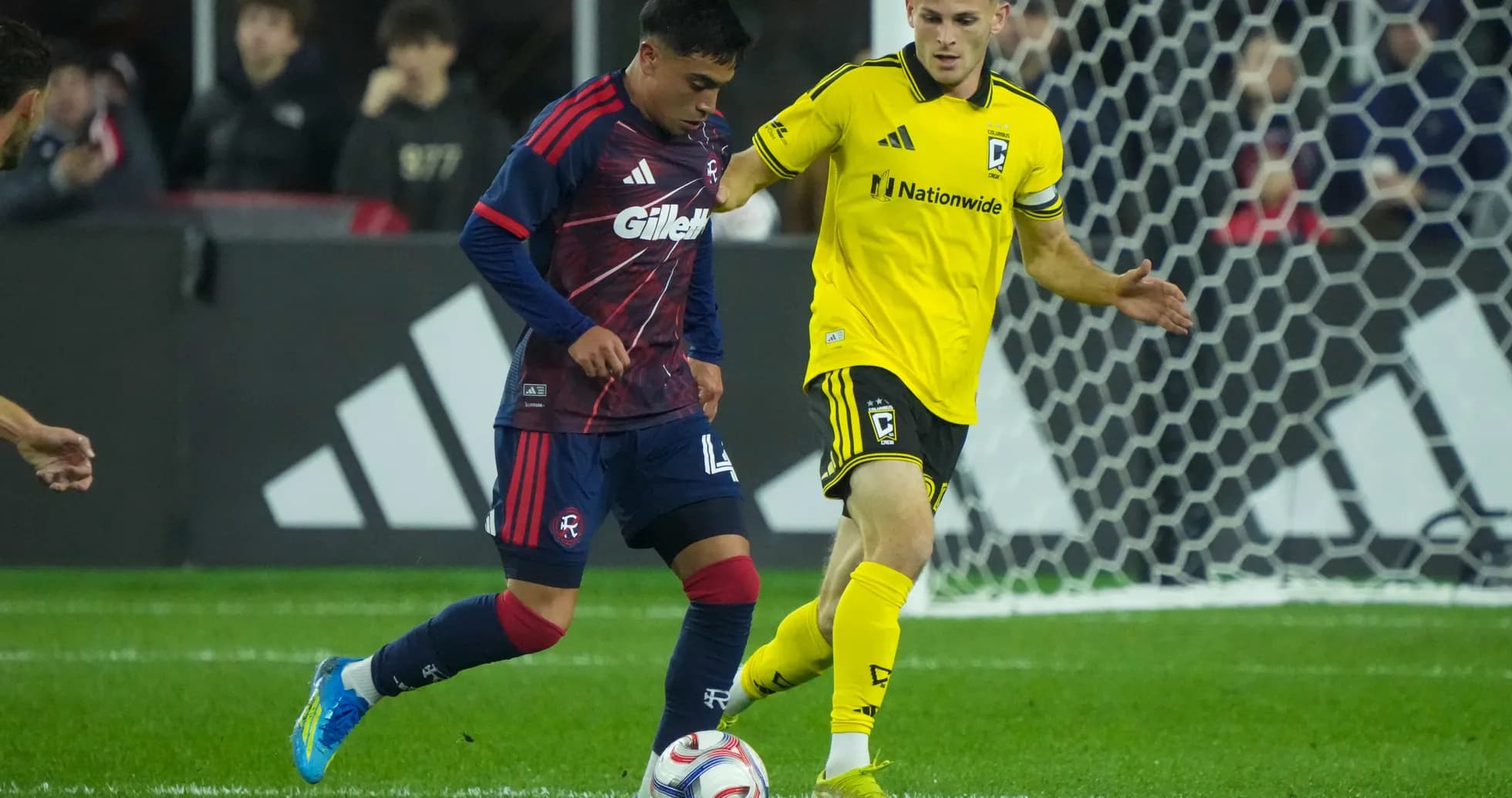 Columbus Crew player challenges New England Revolution opponent