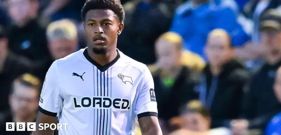 Player in Derby County kit during a match