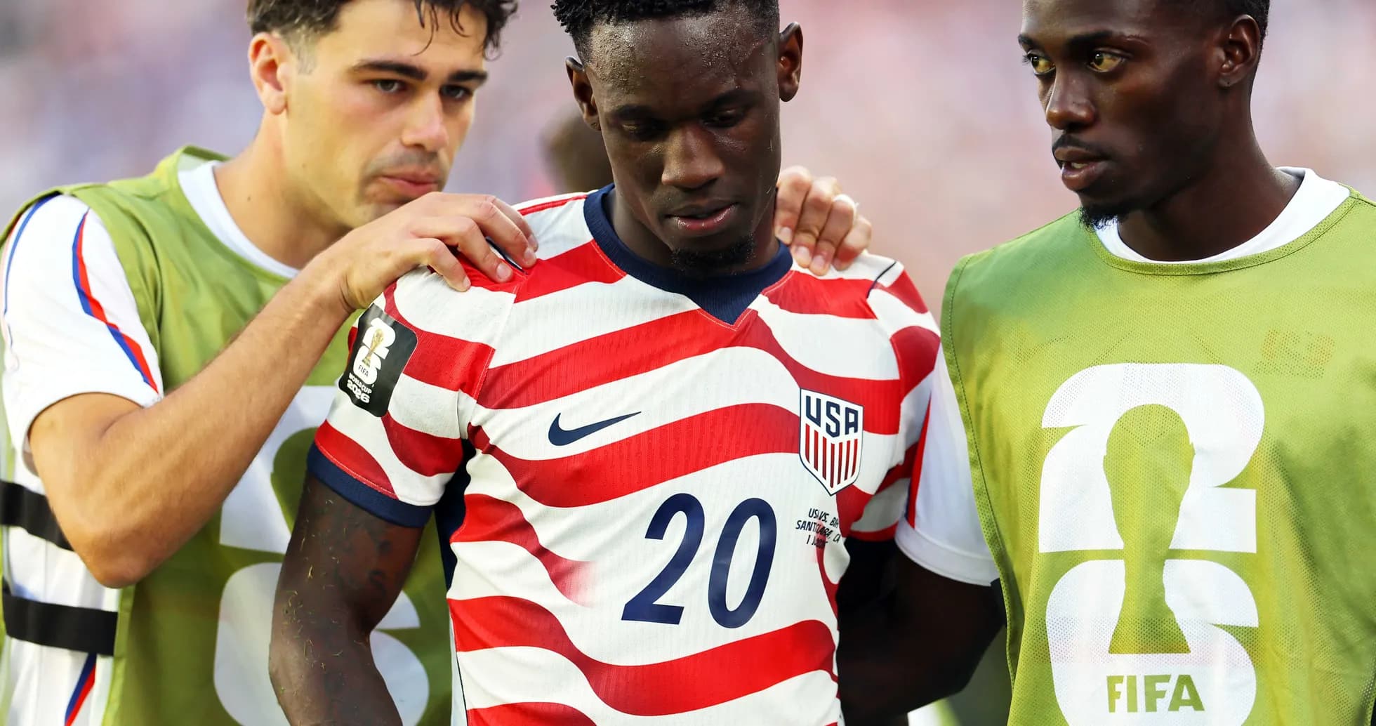 USA players during World Cup match