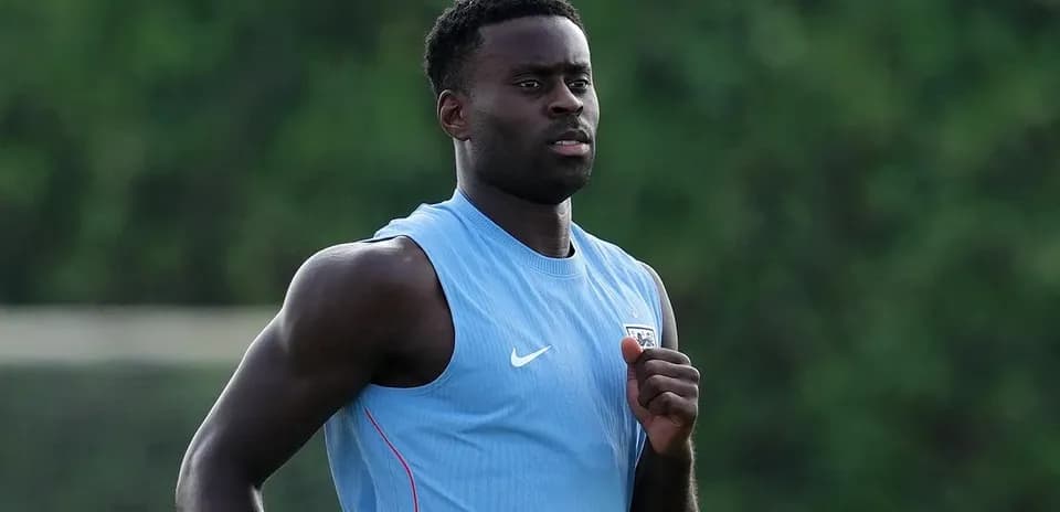 Player running during training session on pitch