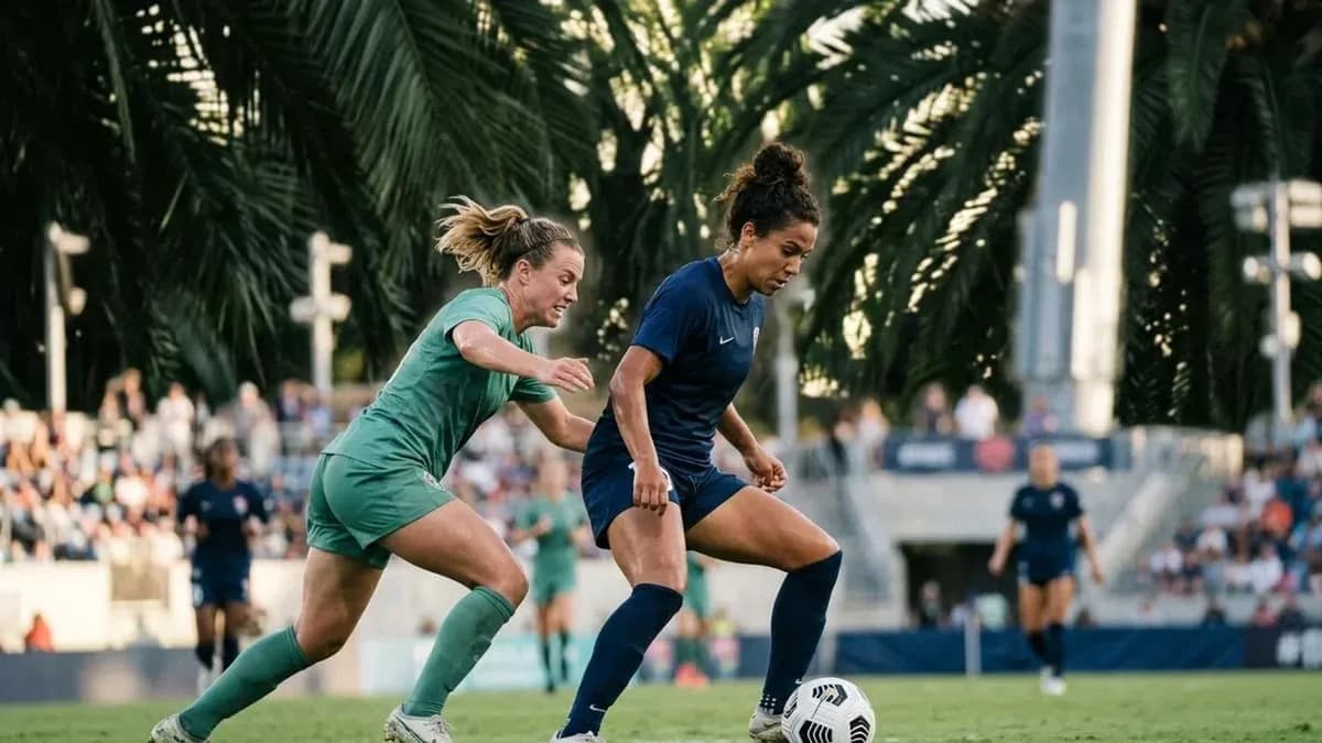 Player dribbling the ball during match