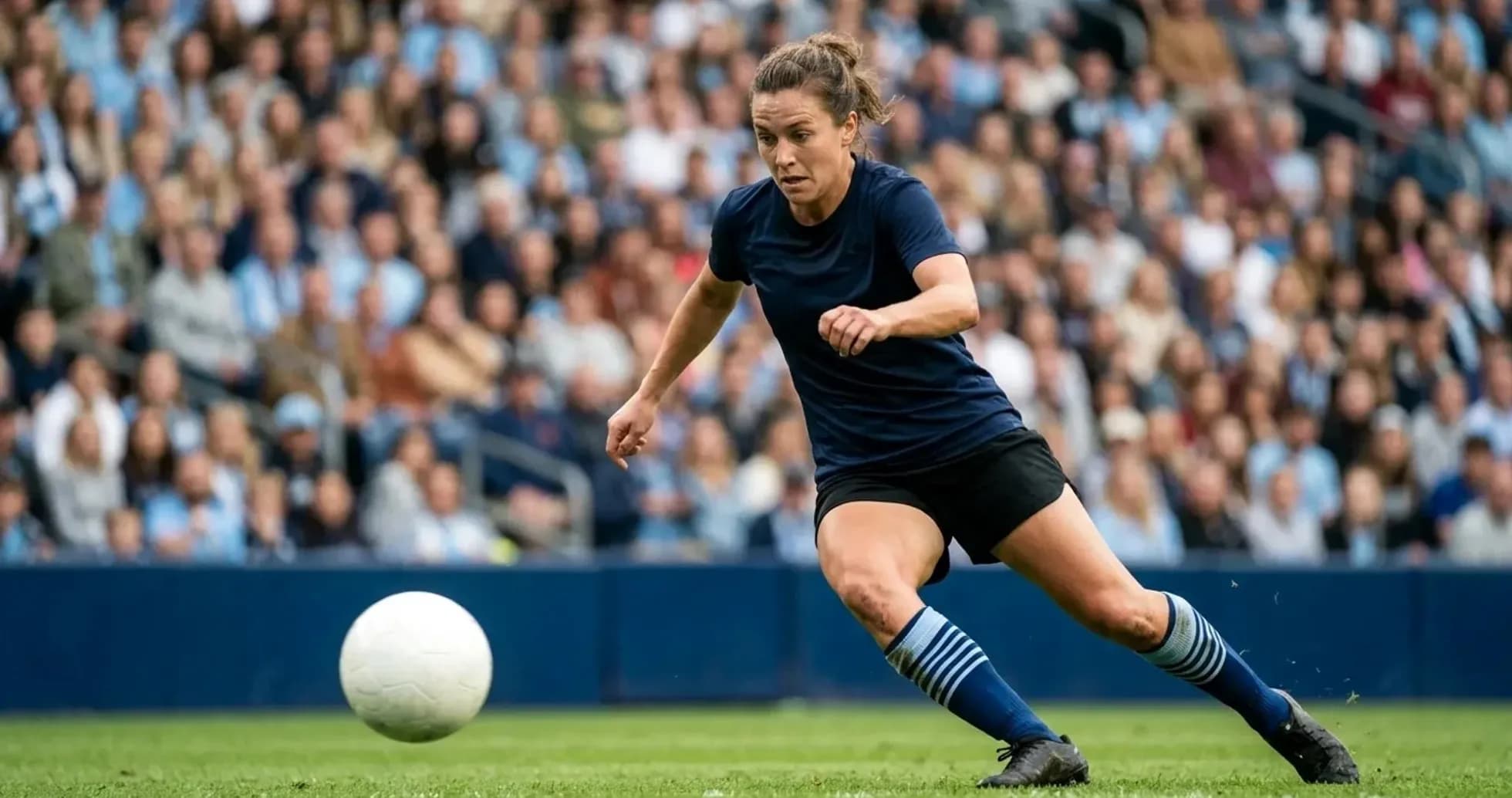 Player dribbling the ball during match