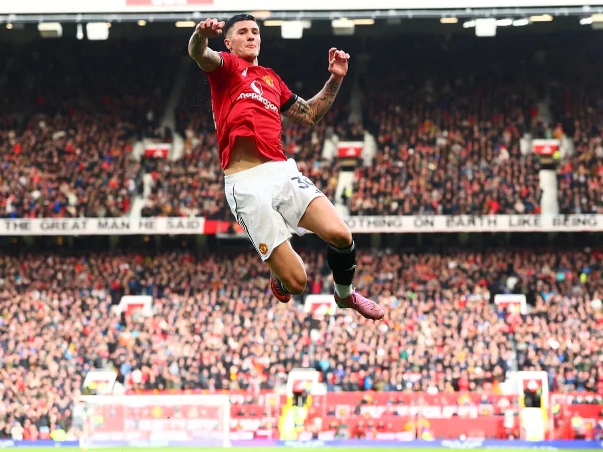 Manchester United player celebrating a goal