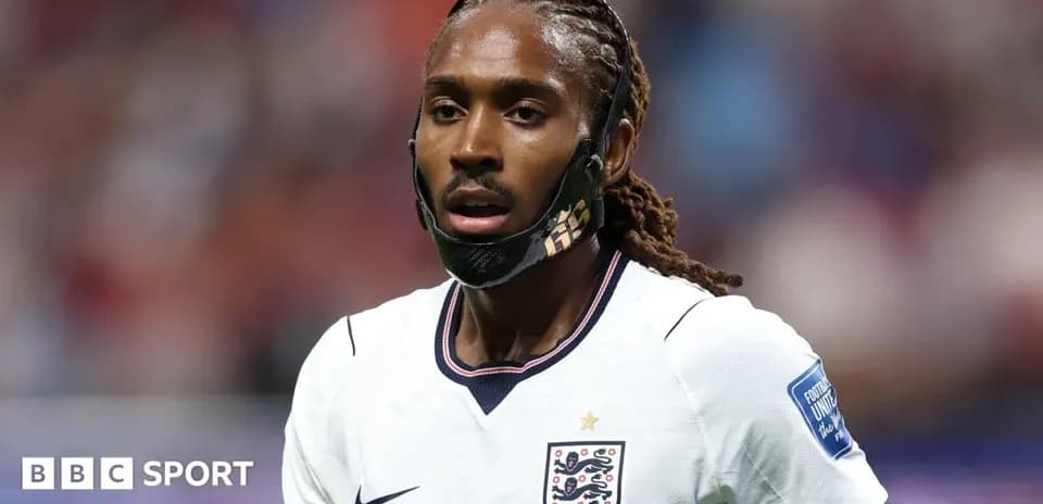 Player wearing England kit during a match