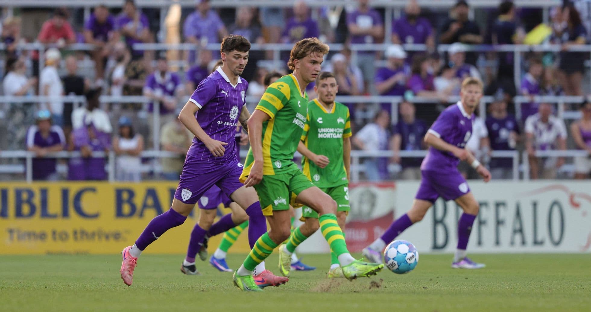 Players from Brooklyn and Tampa Bay Rowdies in action