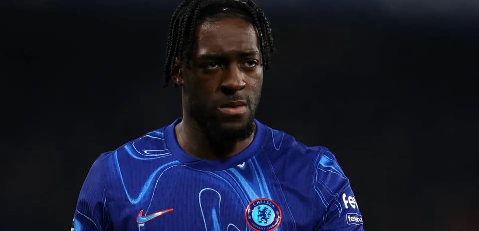 Player wearing Chelsea jersey during match