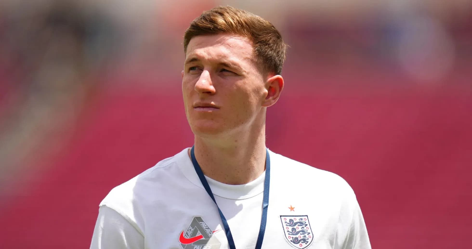 Player in England kit during pre-match warm-up