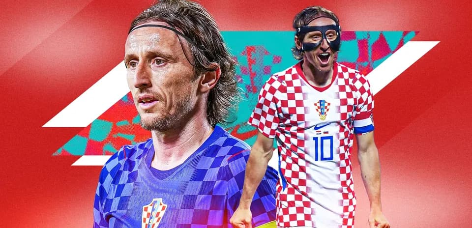 Luka Modrić in Croatian kit during match