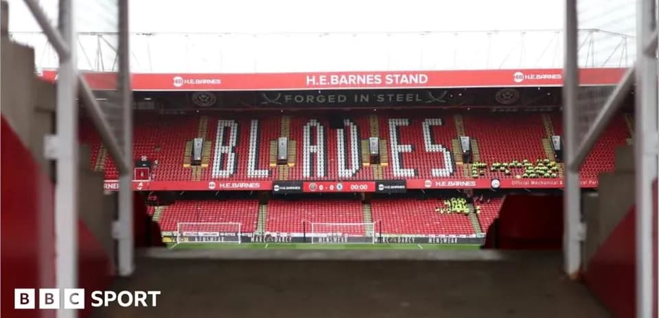 Stadium view with 'BLADES' displayed on seats