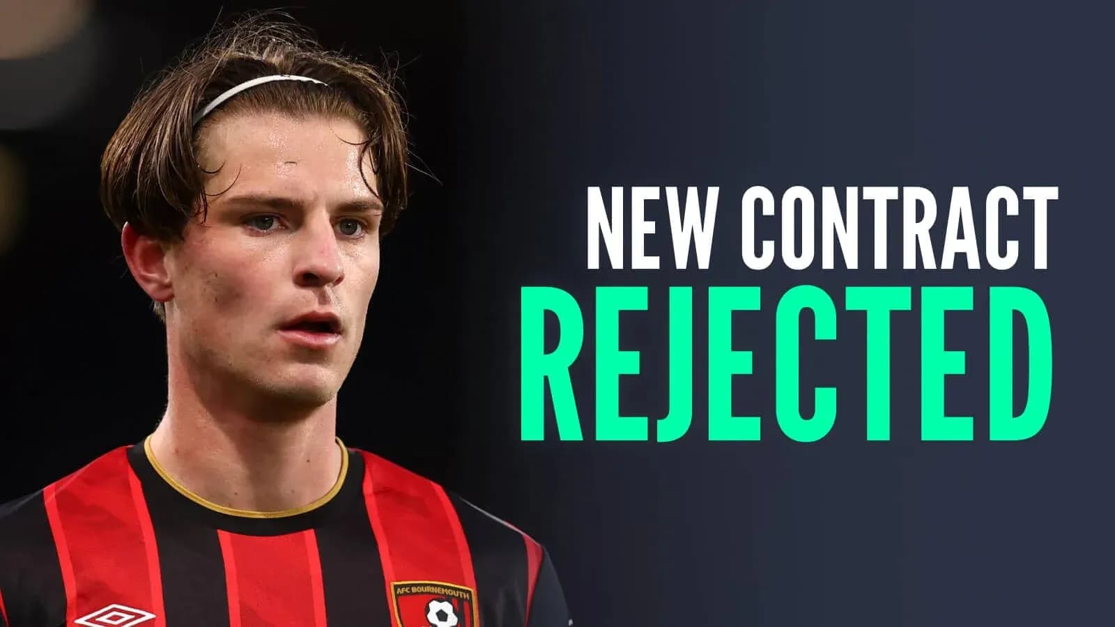 Player in Bournemouth jersey with contract news headline