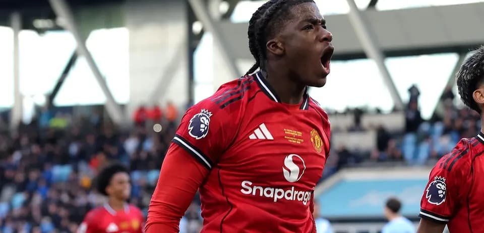 Player celebrating after scoring for Manchester United