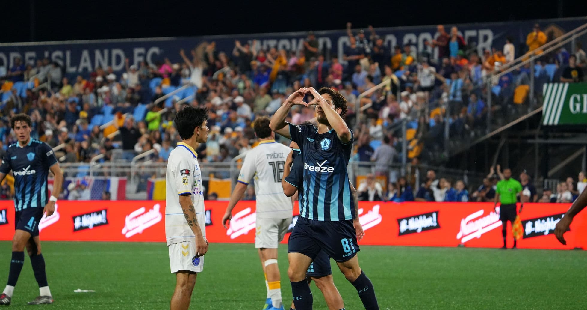 Player celebrating during Rhode Island vs Westchester match