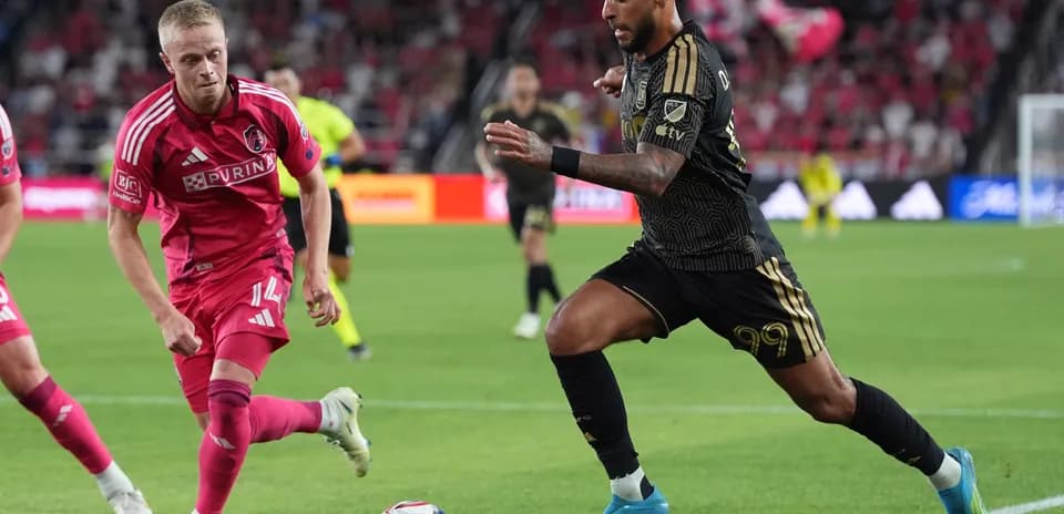 Player dribbling during Los Angeles FC II match