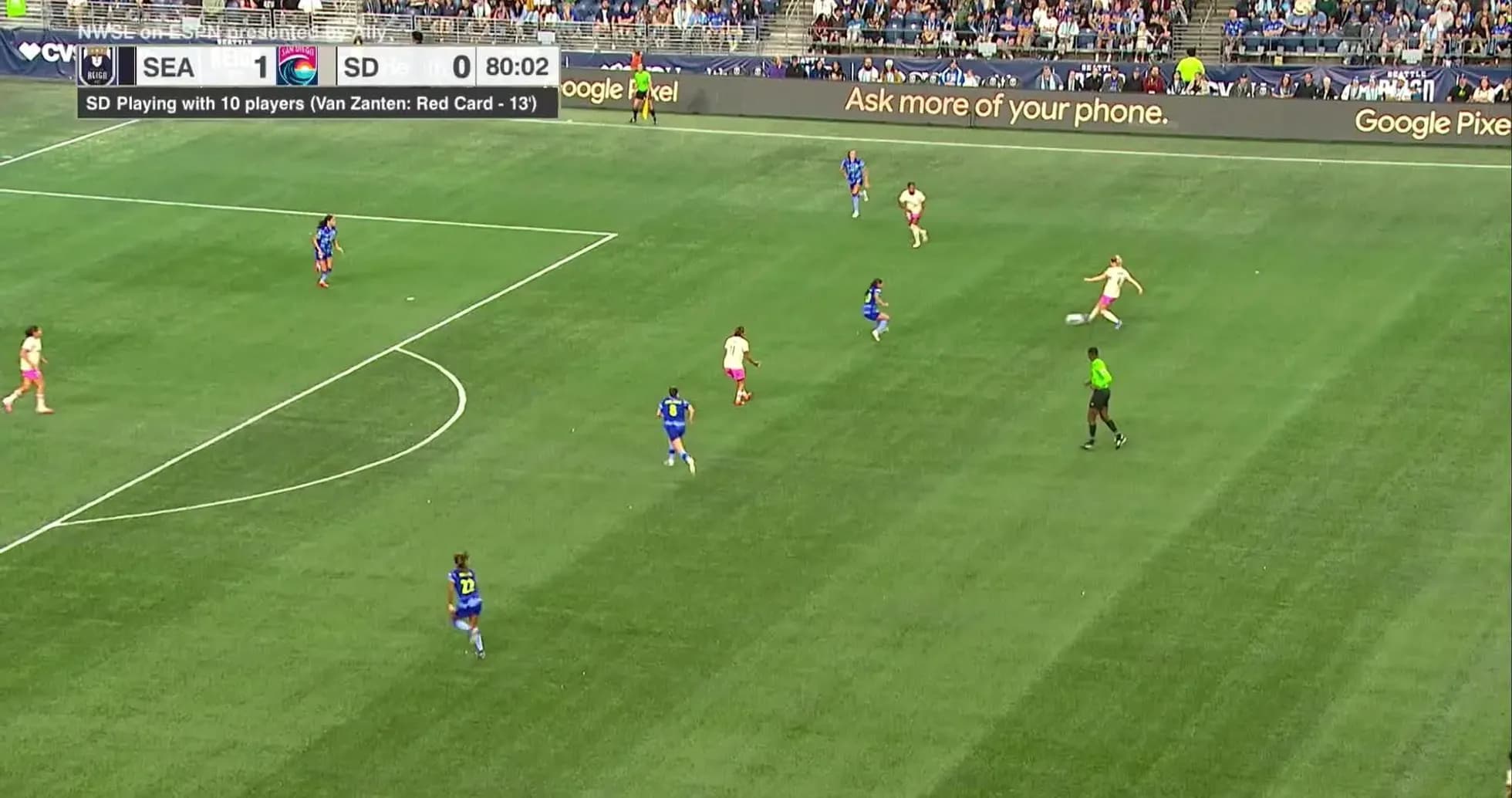 Seattle Reign FC vs San Diego Wave match action