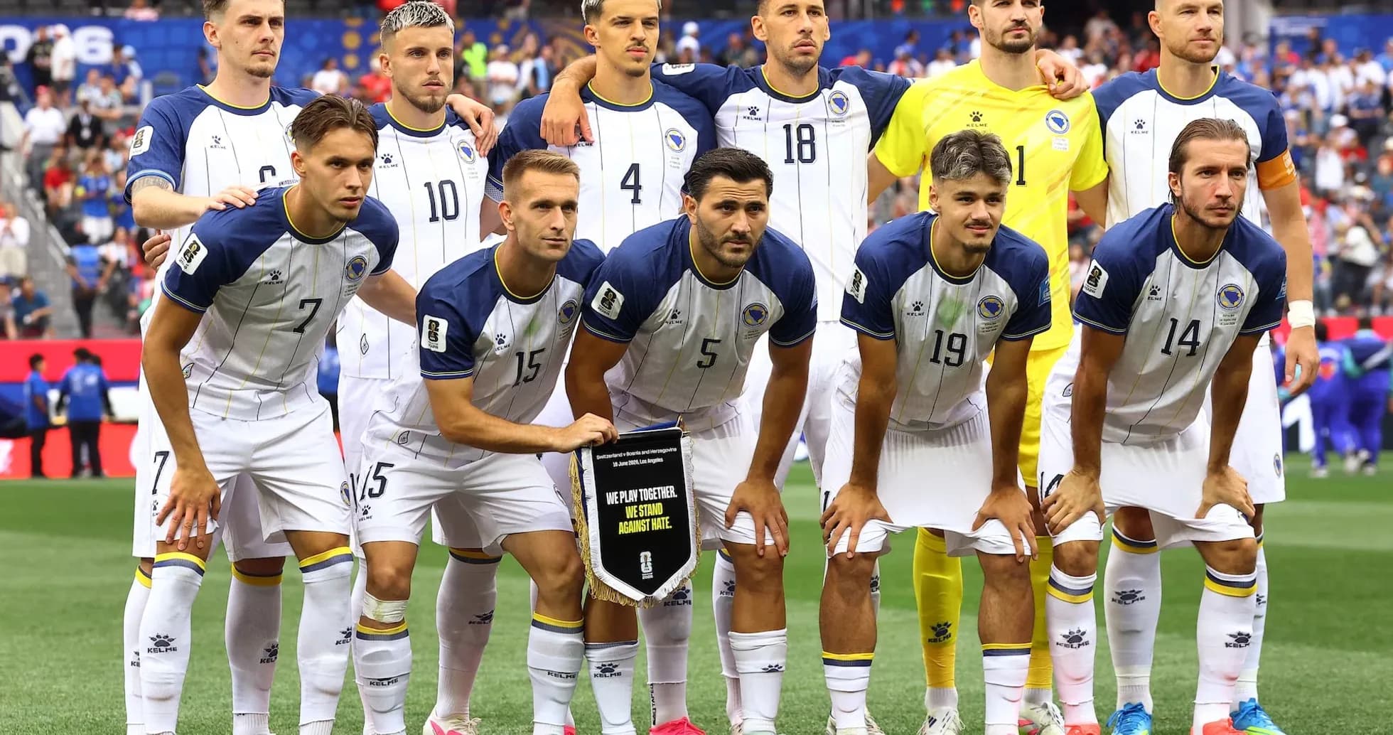 Bosnia and Herzegovina team lineup before match
