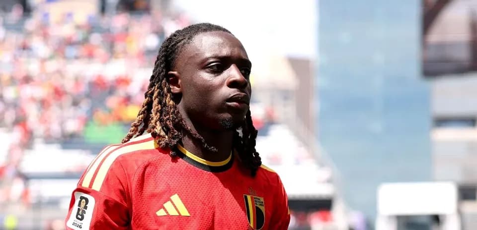 Player wearing Belgium jersey during match preparation