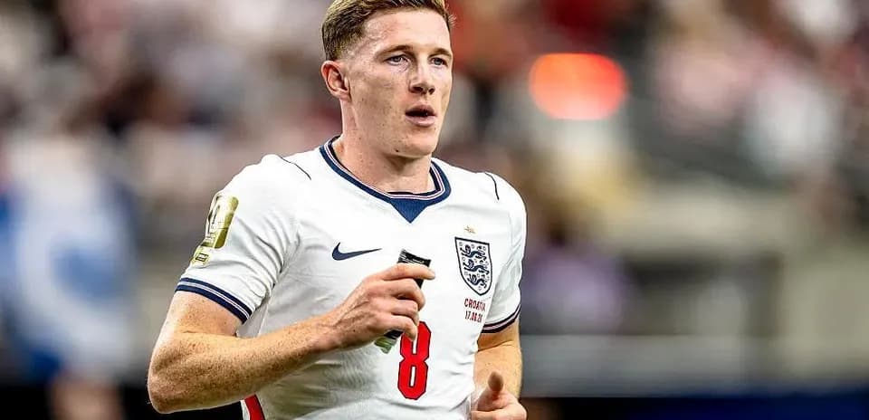 Player wearing England jersey during a match