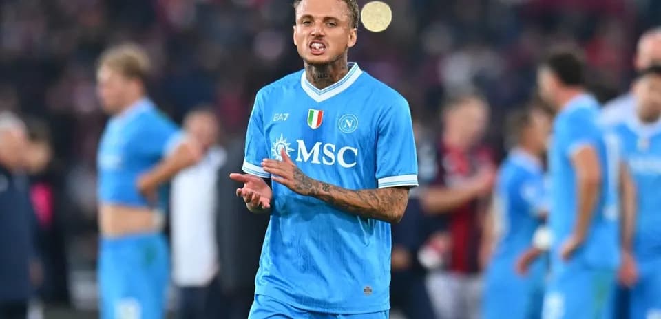 Player in blue Napoli kit on the field
