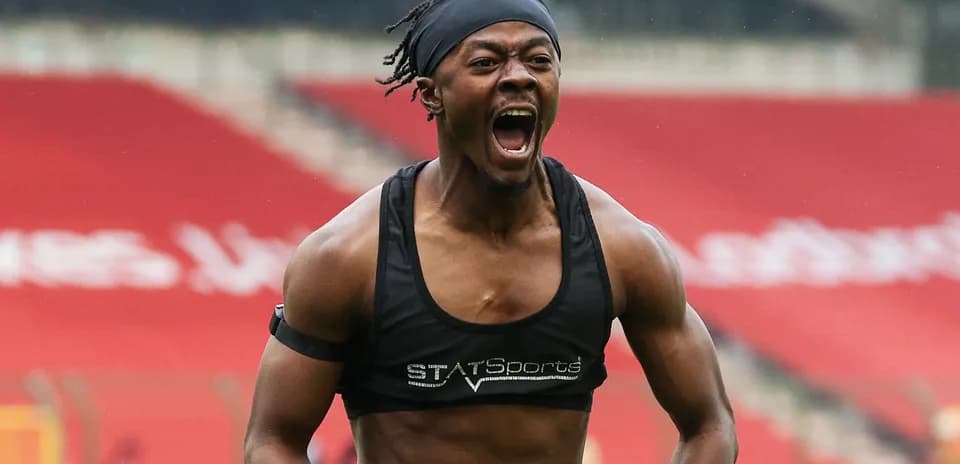Athlete celebrating during training session on field