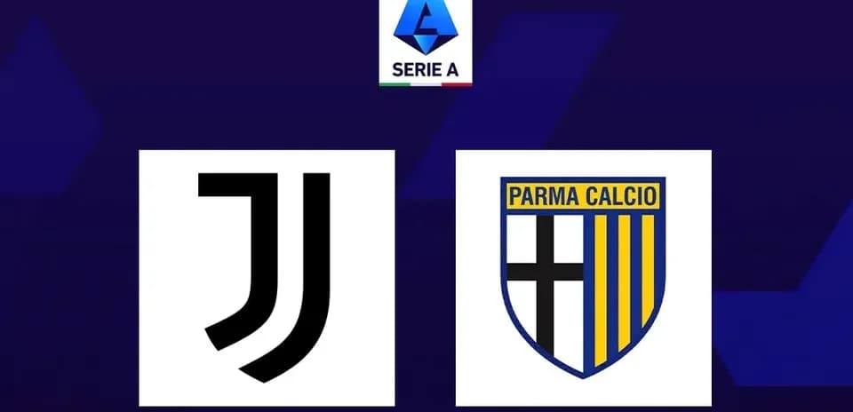 Juventus and Parma Calcio logos with Serie A emblem