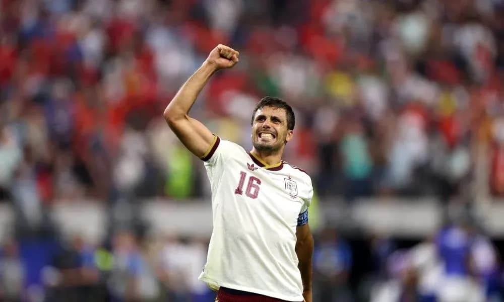 Player celebrating with raised fist after match