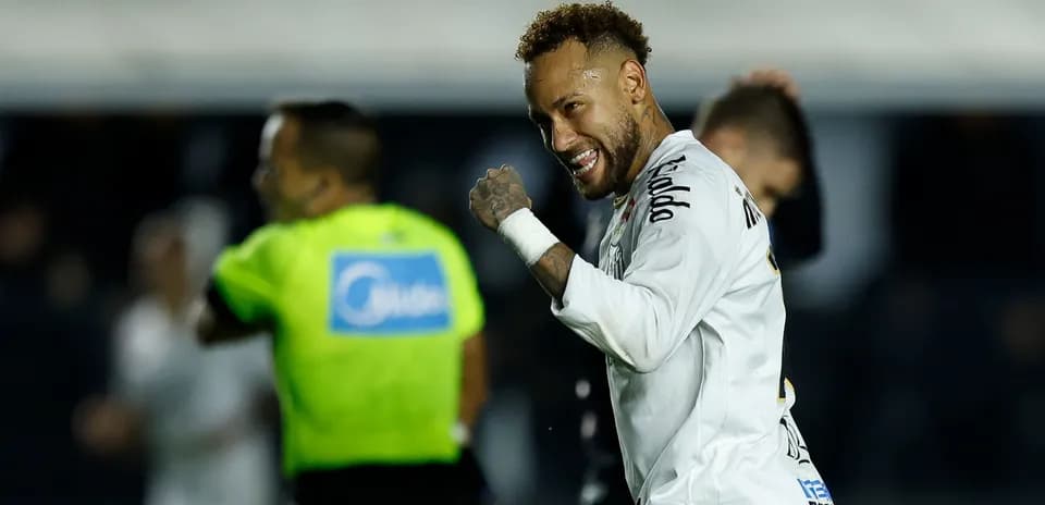 Neymar celebrating after scoring a goal