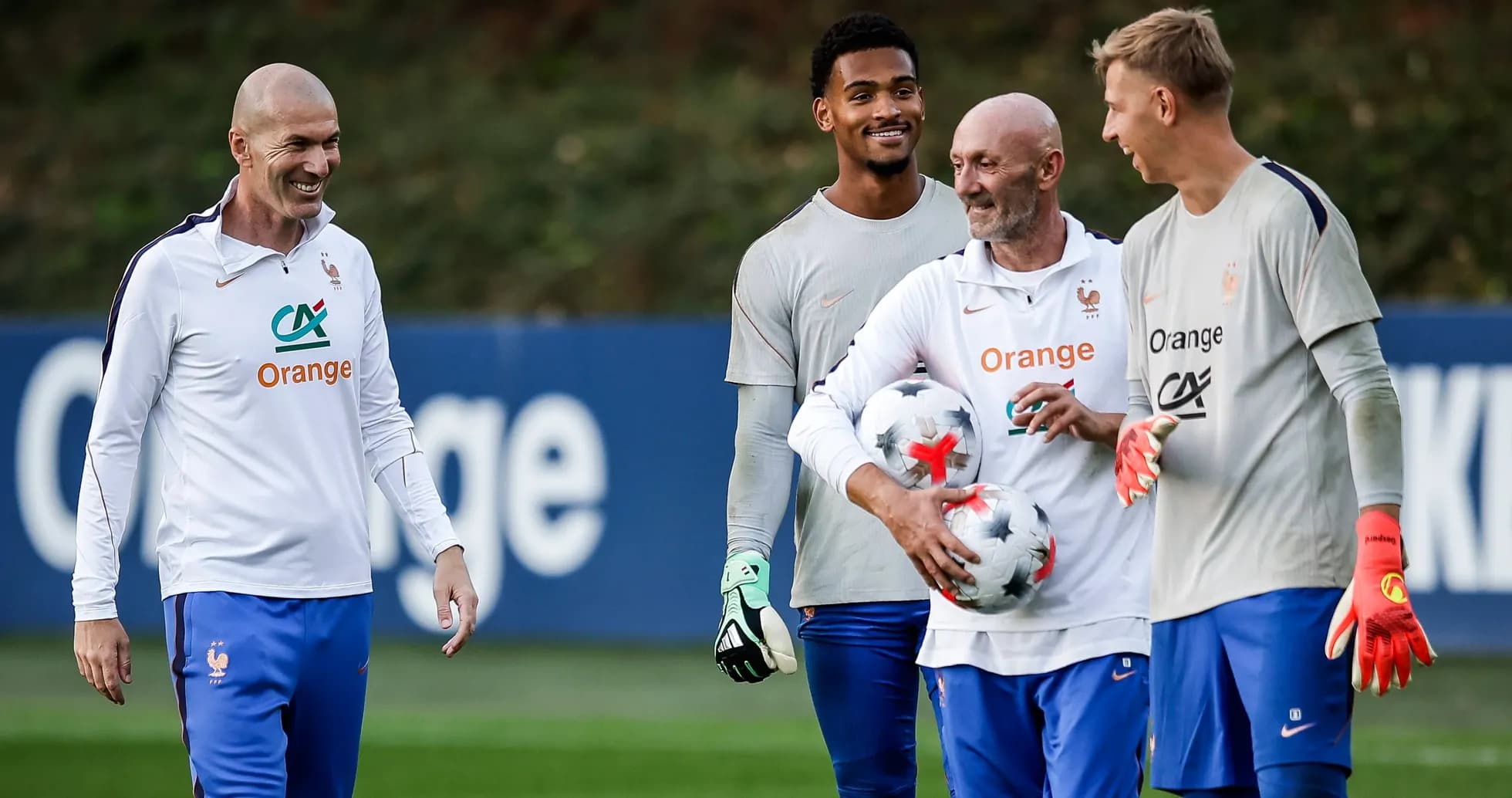 France national team players training on field