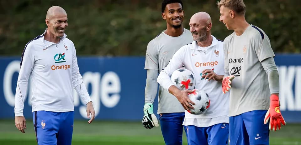 France national team players training on field