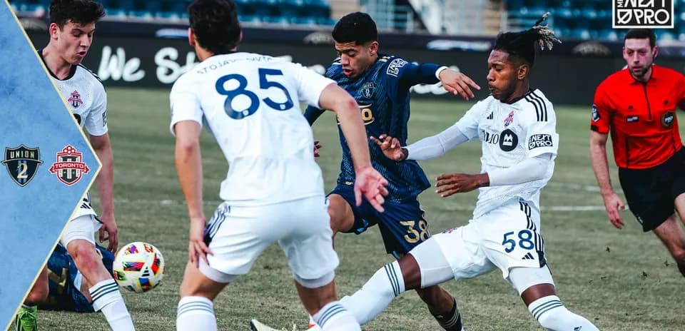 Players competing during Toronto II vs Philadelphia Union II