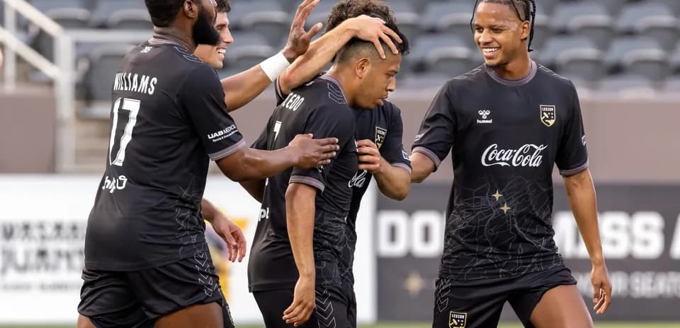 Birmingham Legion players celebrating a goal