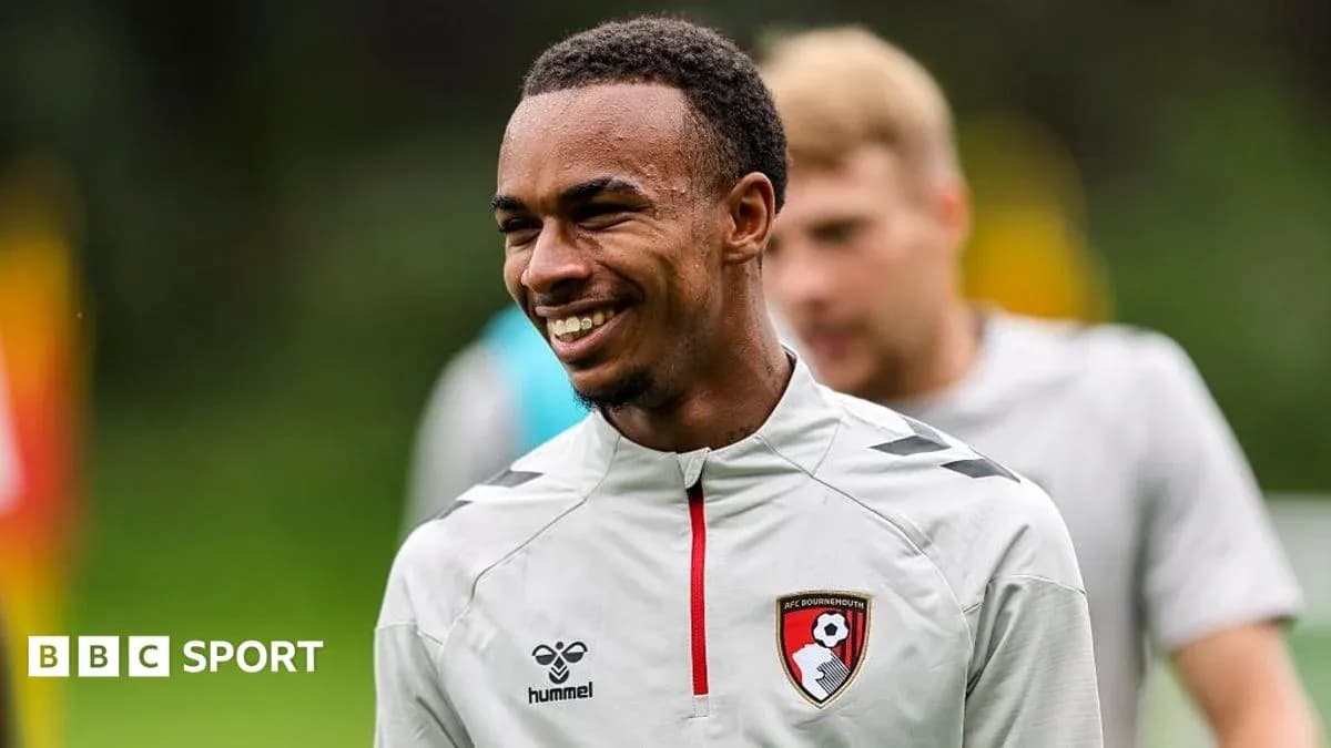 Player smiling during training session at AFC Bournemouth