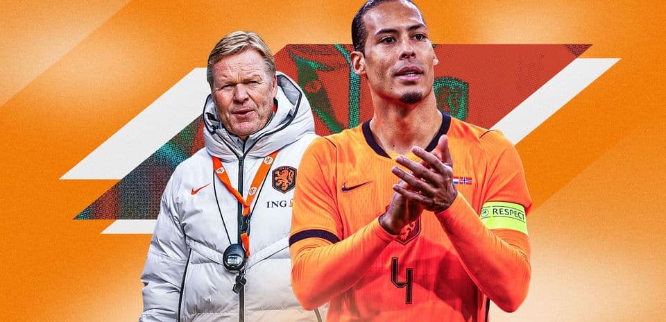 Ronald Koeman and Virgil van Dijk in Netherlands kit