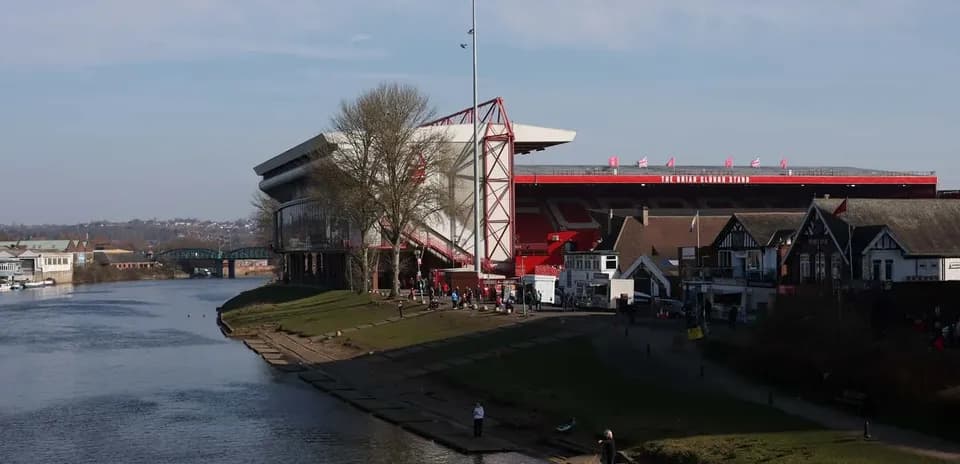 The City Ground stadium by the riverbank