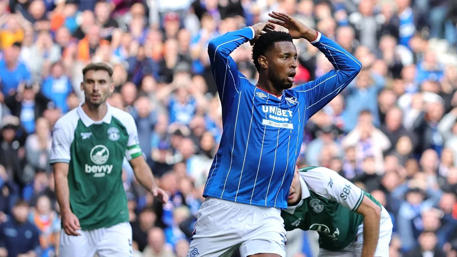 Player celebrating a goal during match at stadium
