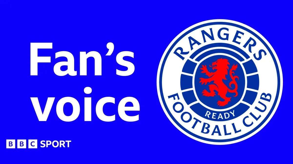 Rangers Football Club logo with fan's voice text