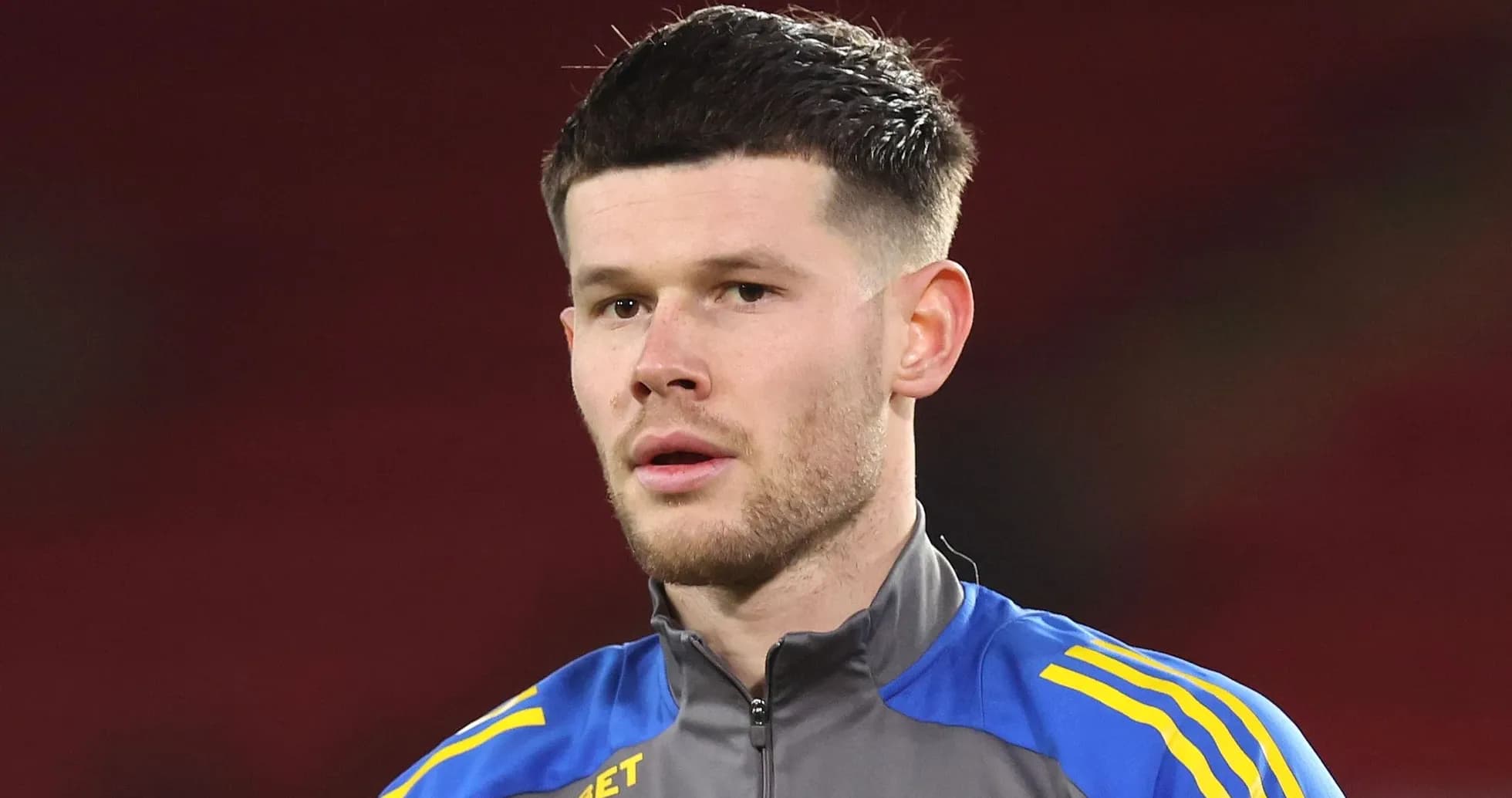 Player in training gear looking ahead