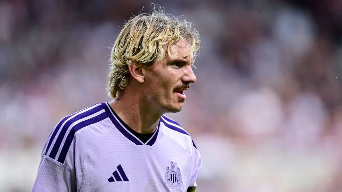 Newcastle player on the field during match